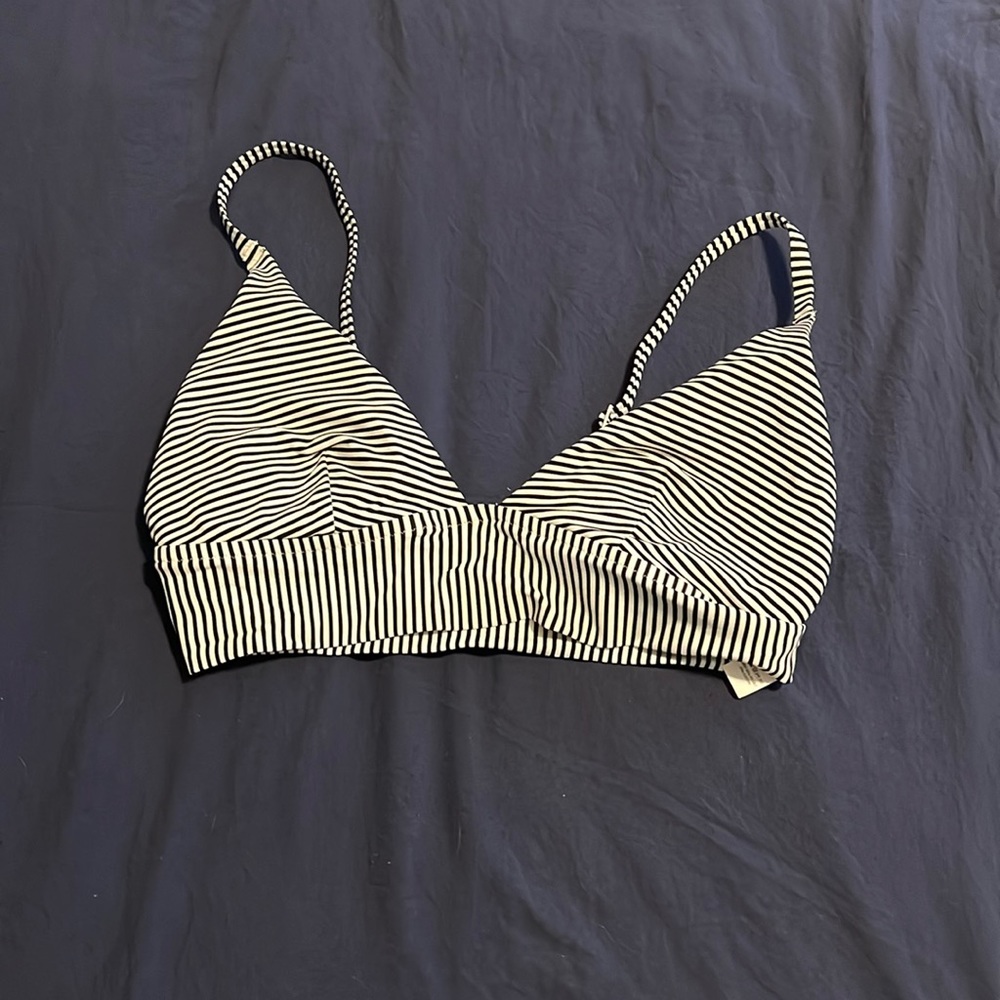 Aerie Printed long-line triangle, bikini top